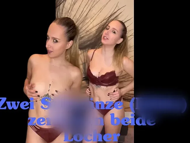 Alle Löcher vollgestopft! 2 Dildos gleichzeitig in meiner Fotze und Arschfotze