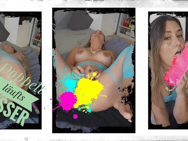 Doppelt gefickt mit Dildo Anal und Pussy