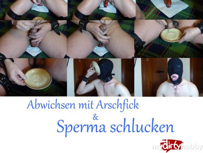 Abwichsen mit Arschfick & Sperma schlucken